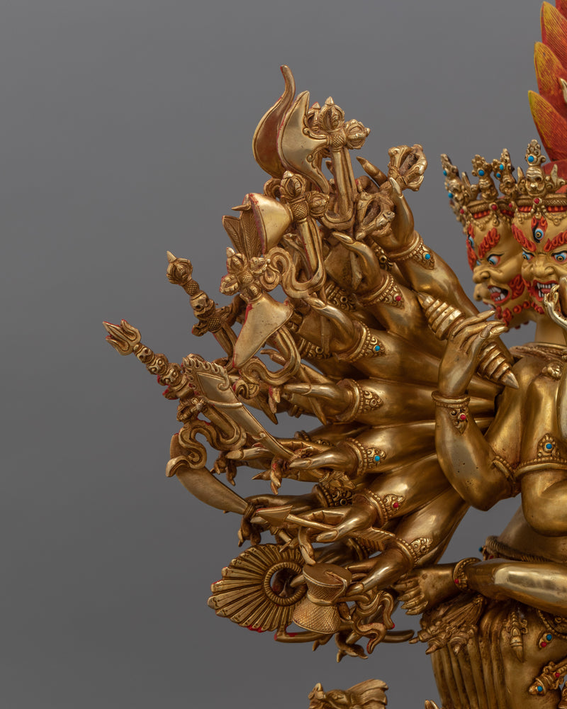 Sacred Yamantaka Deity | Majestic Buddhist Protector Statue