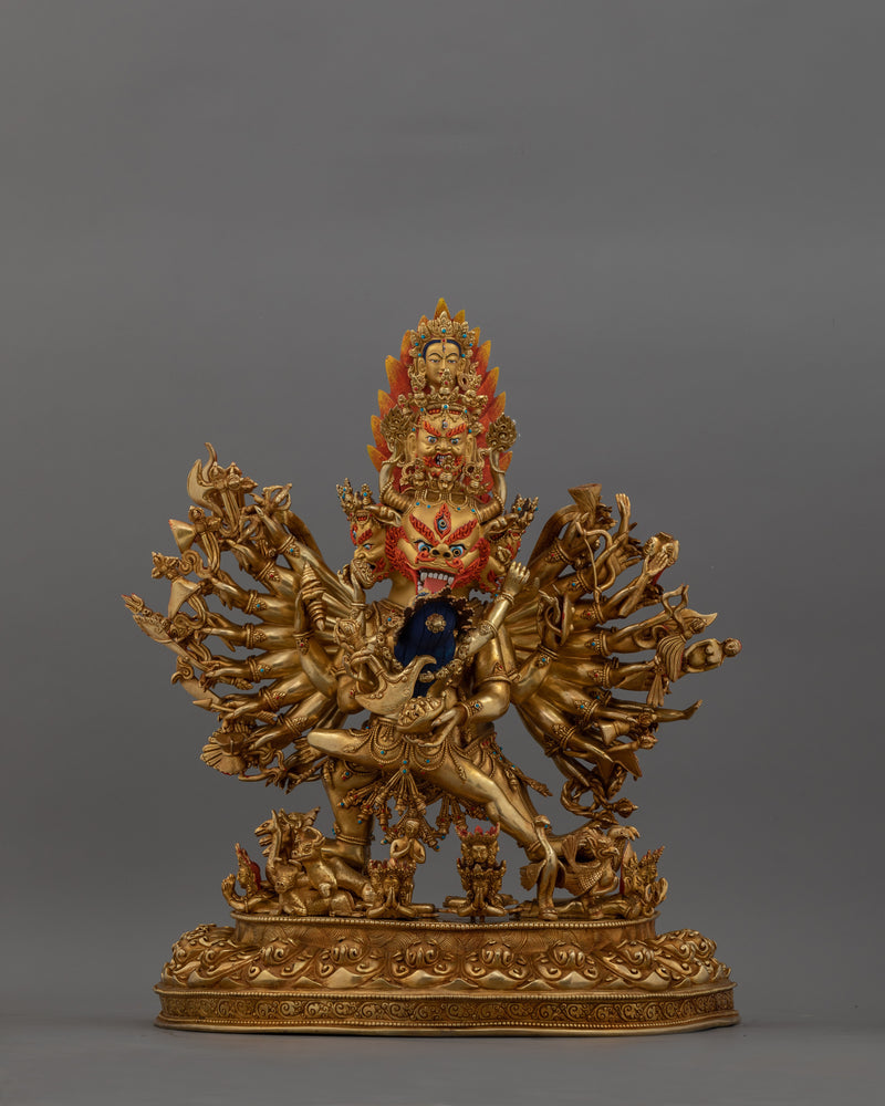 Sacred Yamantaka Deity | Majestic Buddhist Protector Statue