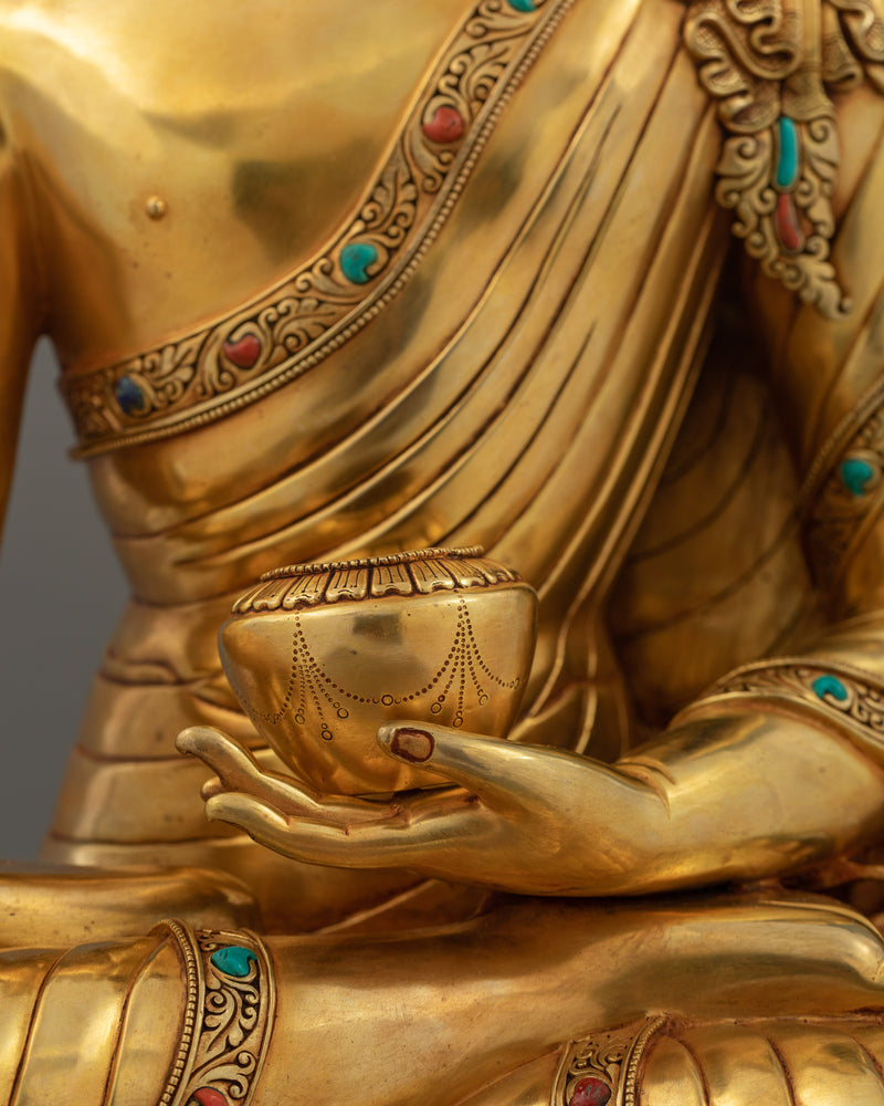 Meditational Shakyamuni Buddha | 24K Gold Gilded Sculpture