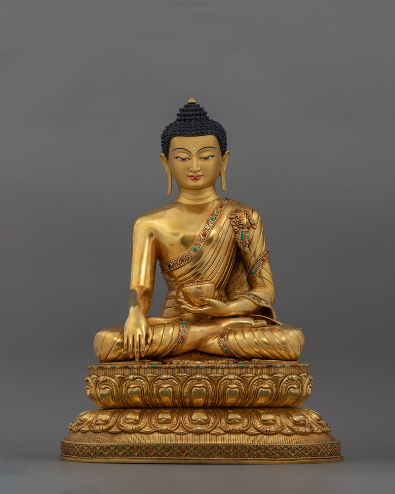 Meditational Shakyamuni Buddha | 24K Gold Gilded Sculpture