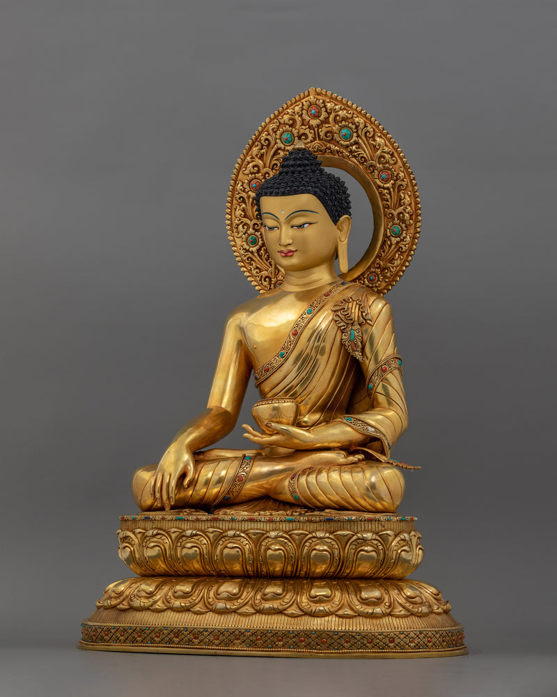 Meditational Shakyamuni Buddha | 24K Gold Gilded Sculpture