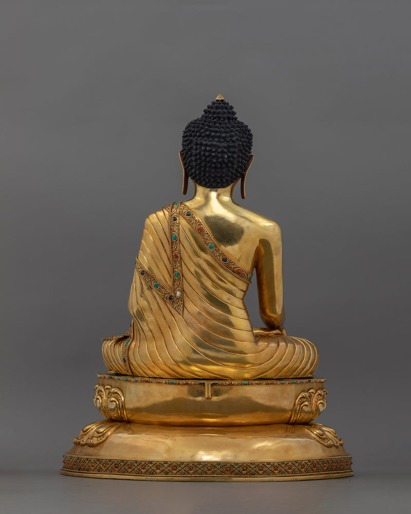 Meditational Shakyamuni Buddha | 24K Gold Gilded Sculpture