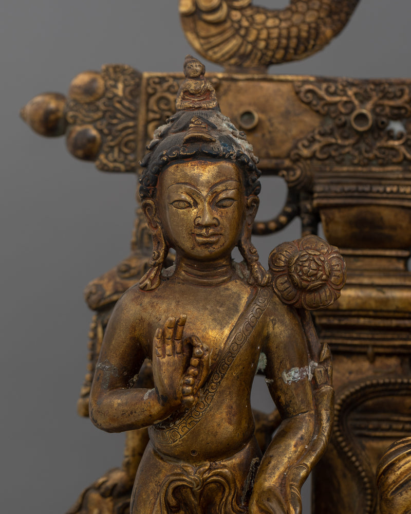 Antique Vairocana Buddha Sculpture | Timeless Spiritual Decor