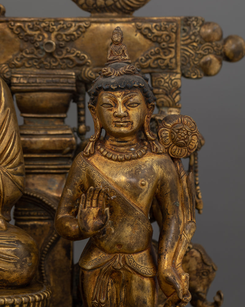 Antique Vairocana Buddha Sculpture | Timeless Spiritual Decor