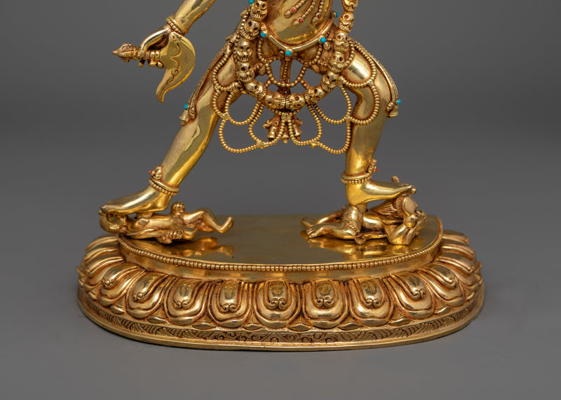 24K Gold Gilded Dakini Vajrayogini Statue | Goddess of Transformation