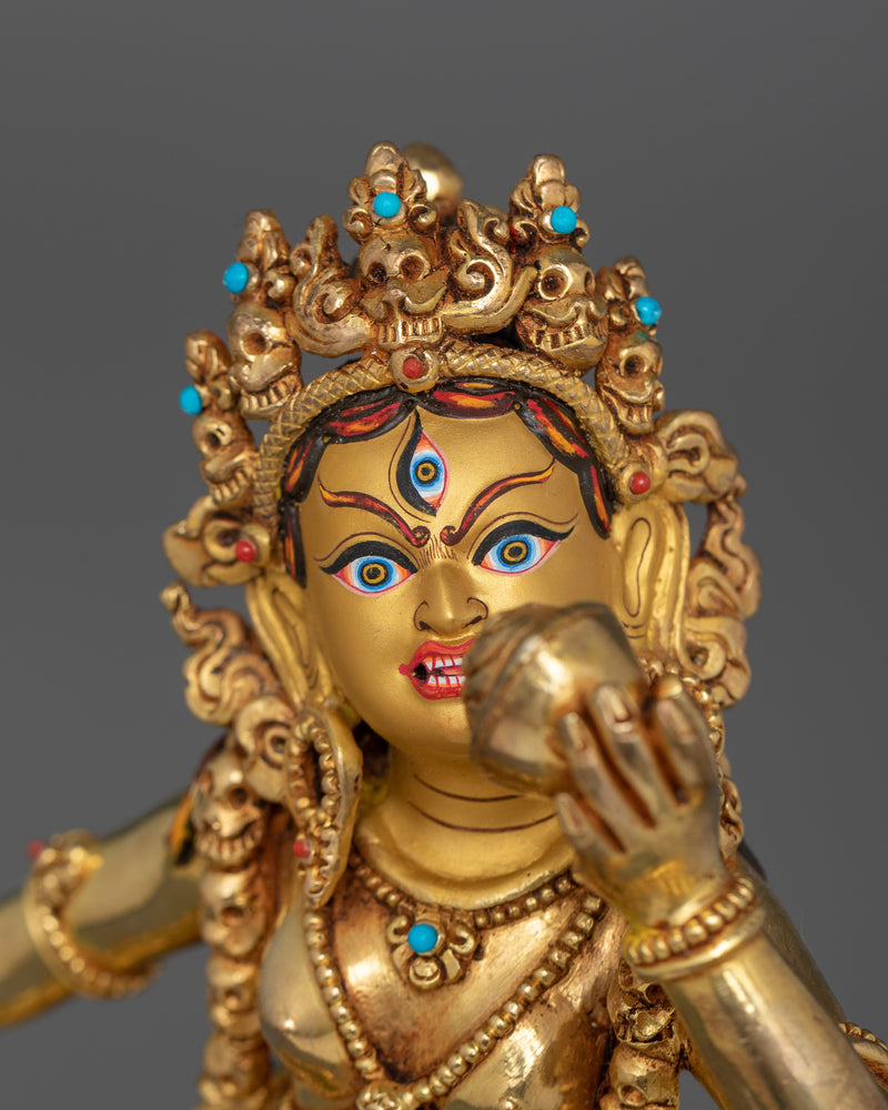 24K Gold Gilded Dakini Vajrayogini Statue | Goddess of Transformation