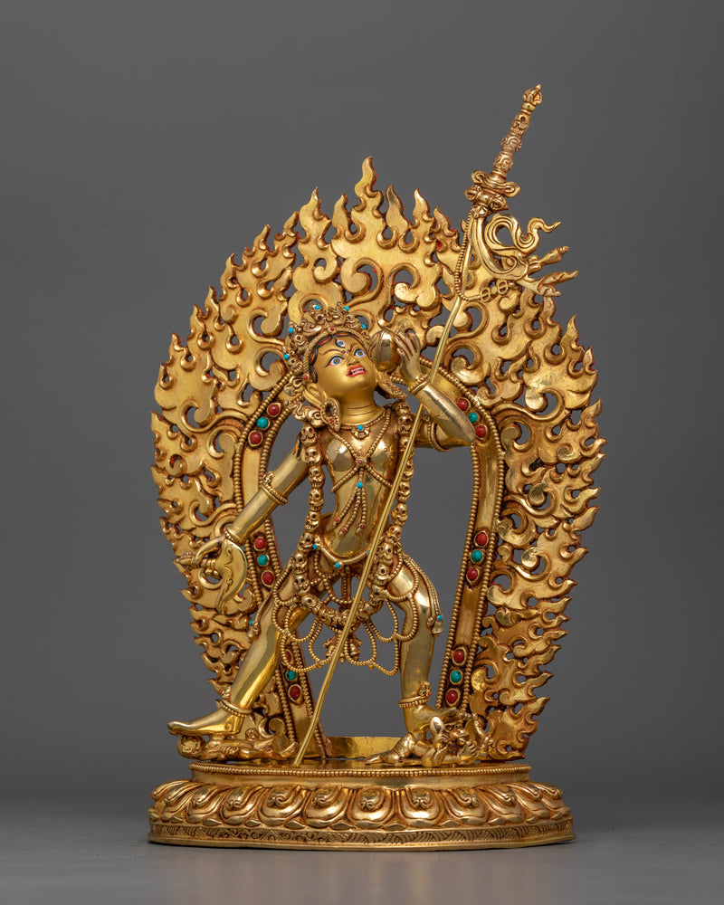 24K Gold Gilded Dakini Vajrayogini Statue | Goddess of Transformation