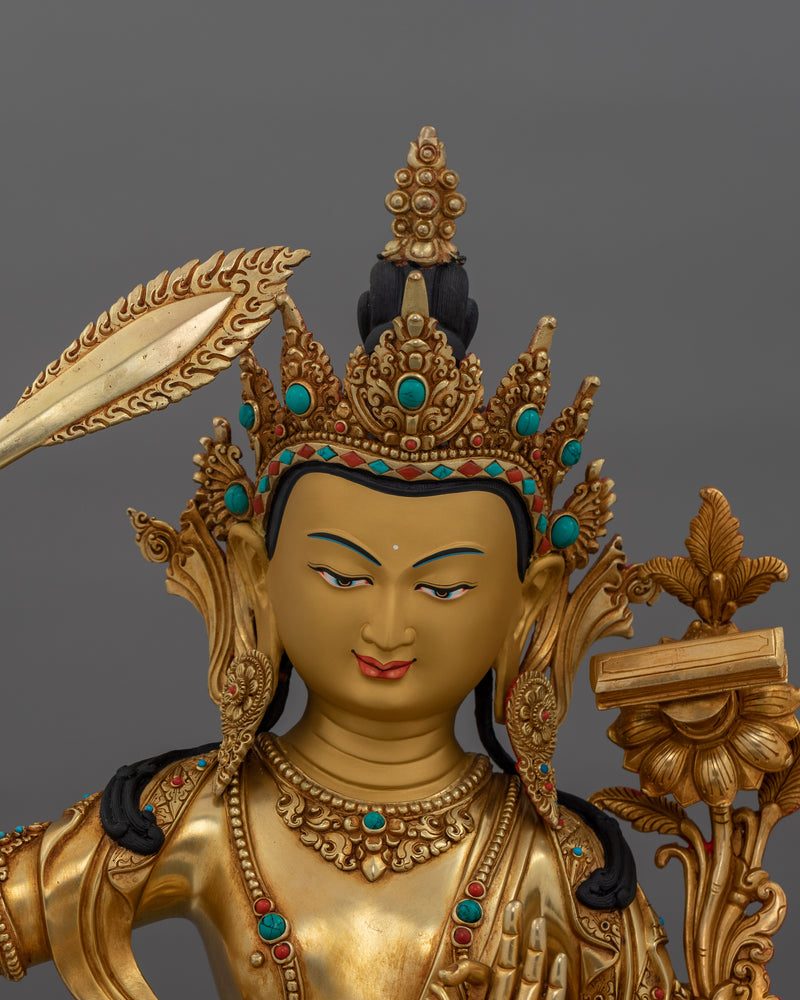 Wisdom Manjushri Bodhisattva Statue | Embodiment of Divine Knowledge and Compassion