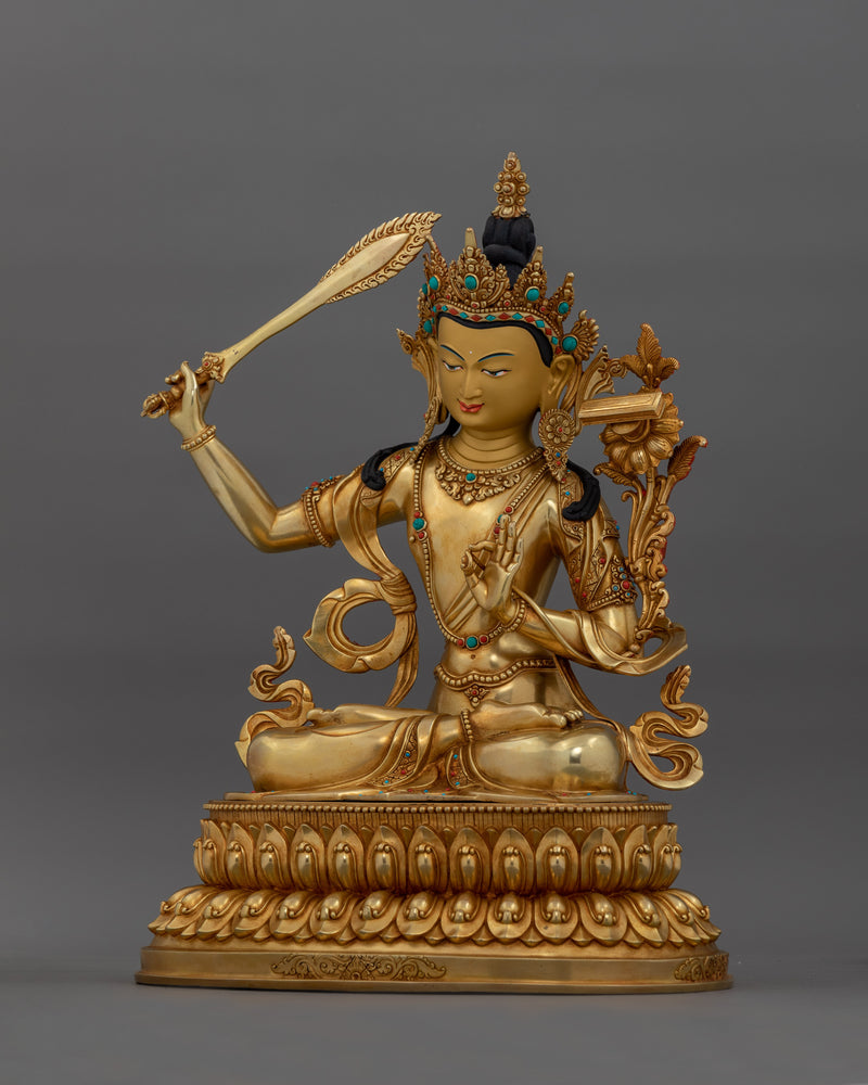 Wisdom Manjushri Bodhisattva Statue | Embodiment of Divine Knowledge and Compassion