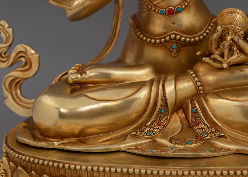 24k Gold Gilded Tranquil Vajrasattva Statue | Purity and Compassion Deity