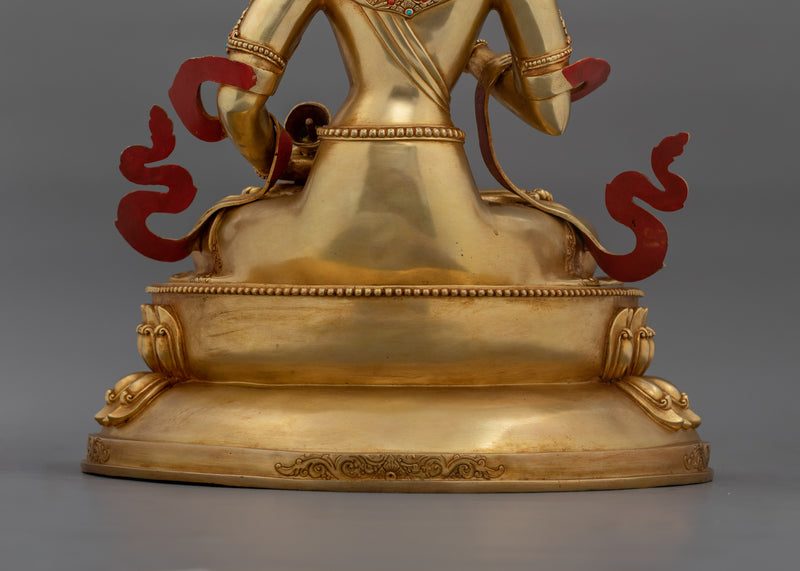 24k Gold Gilded Tranquil Vajrasattva Statue | Purity and Compassion Deity