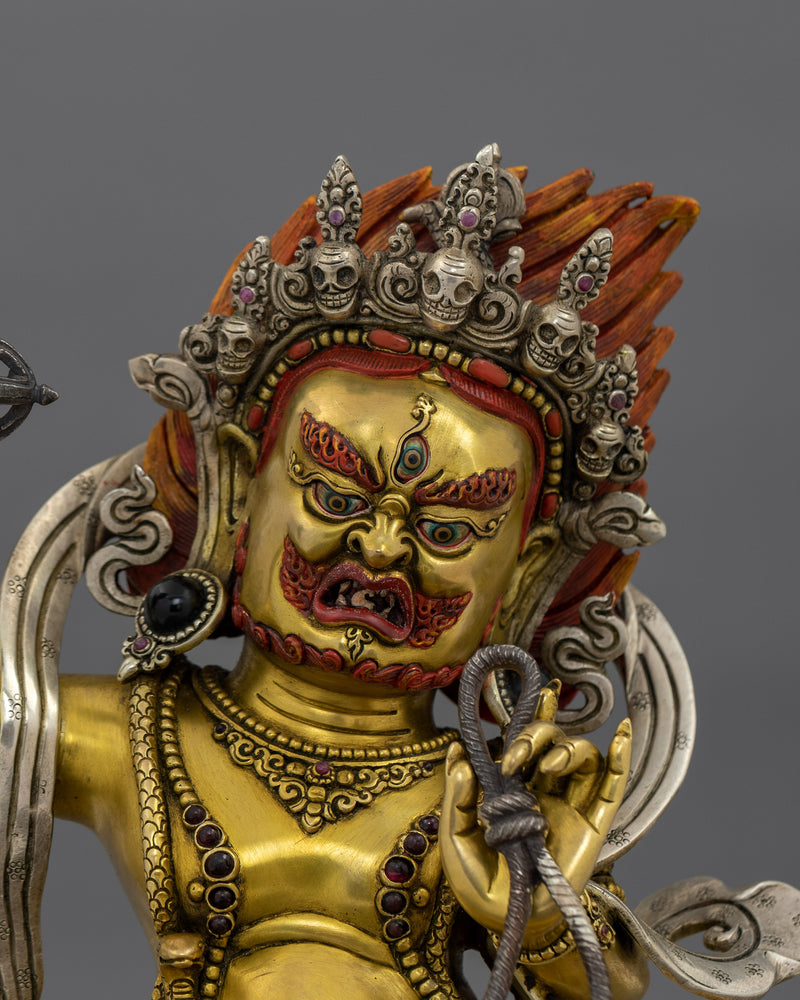 Handcarved Vajrapani Deity Sculpture | Tibetan Lord of Power Deity