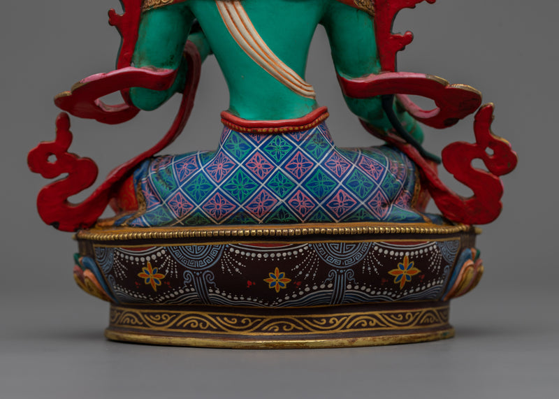 Compassionate Green Tara Yoga Decor | Tibetan Art and Craftsmanship