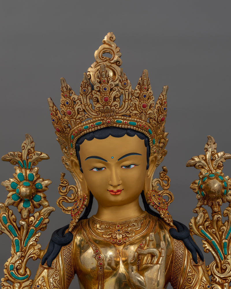 Serene Green Tara Artwork | A Symbol of Compassion and Protection