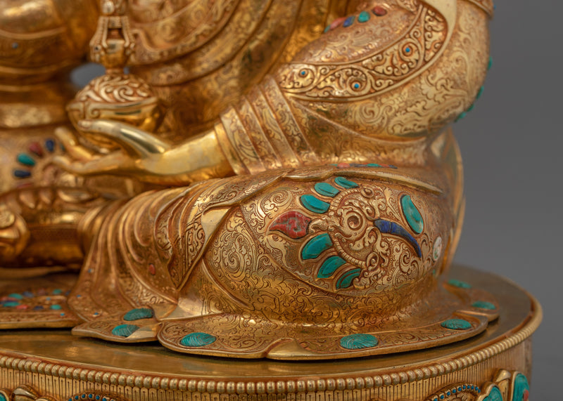 Semi-Wrathful Guru Rinpoche Art | Majestic Buddhist Deity Statue