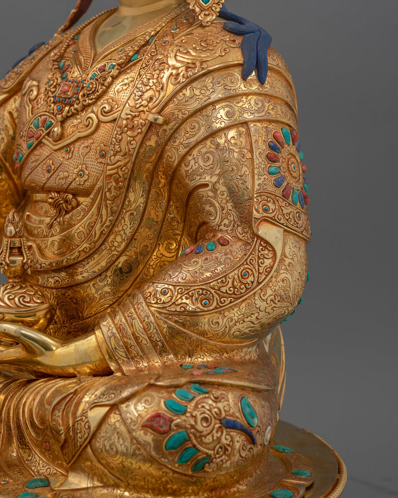 Semi-Wrathful Guru Rinpoche Art | Majestic Buddhist Deity Statue