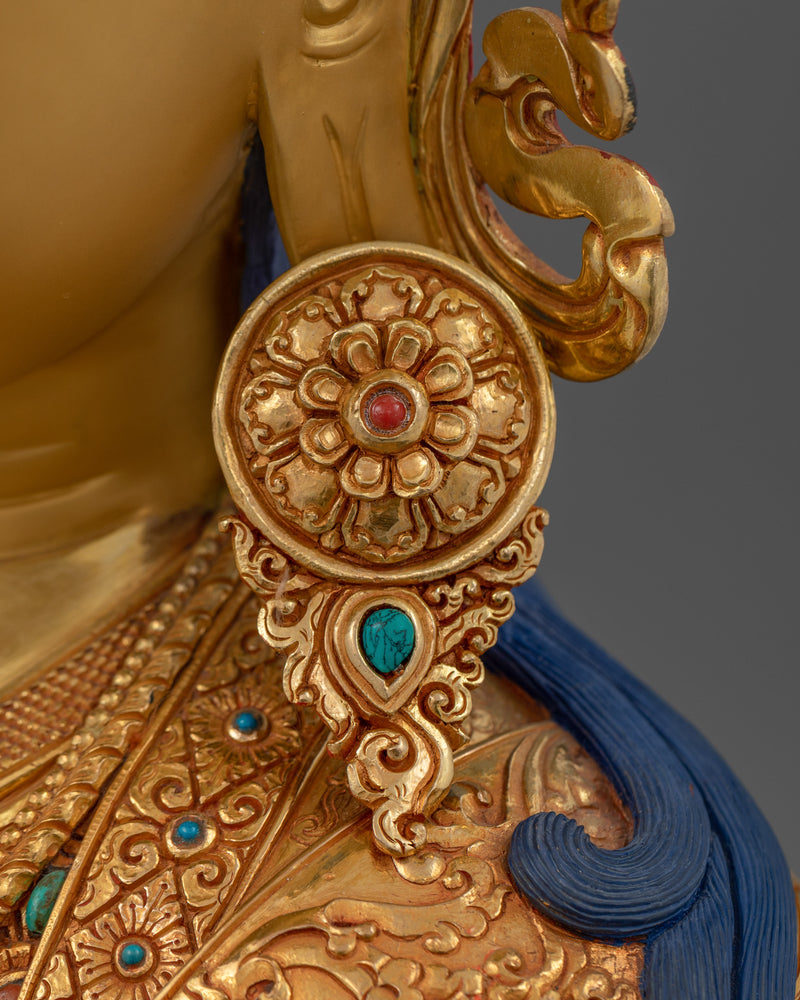 Semi-Wrathful Guru Rinpoche Art | Majestic Buddhist Deity Statue