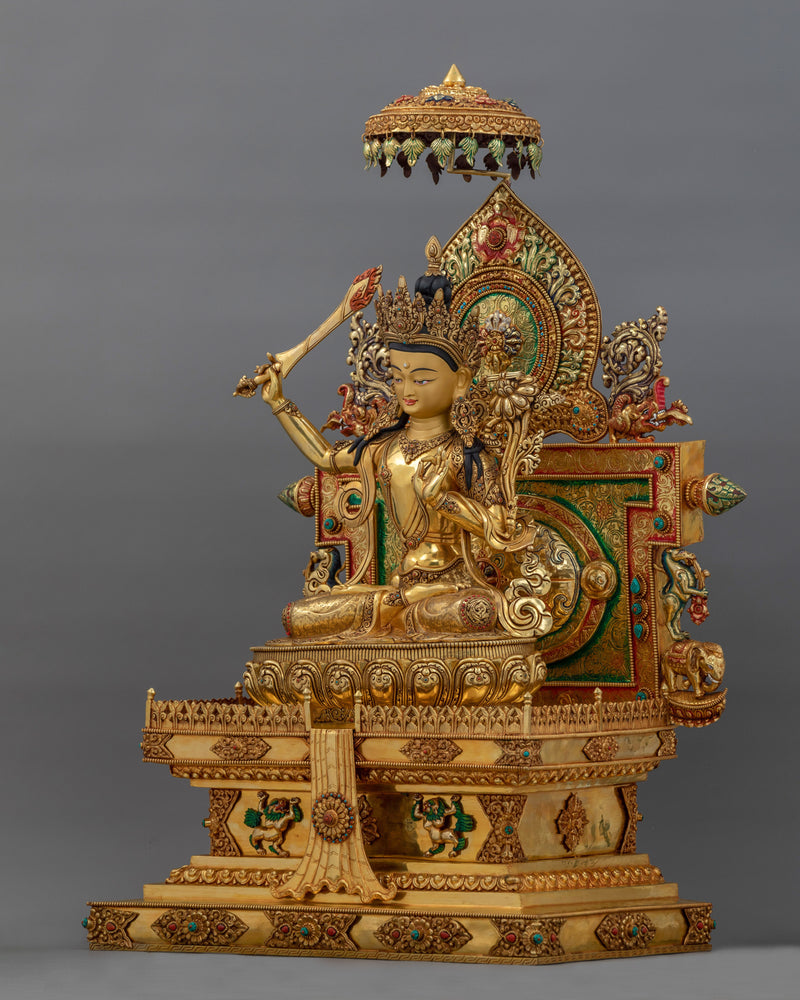 Majestic Manjushri for Dharma Sculpture | Enlightened Wisdom and Clarity Art