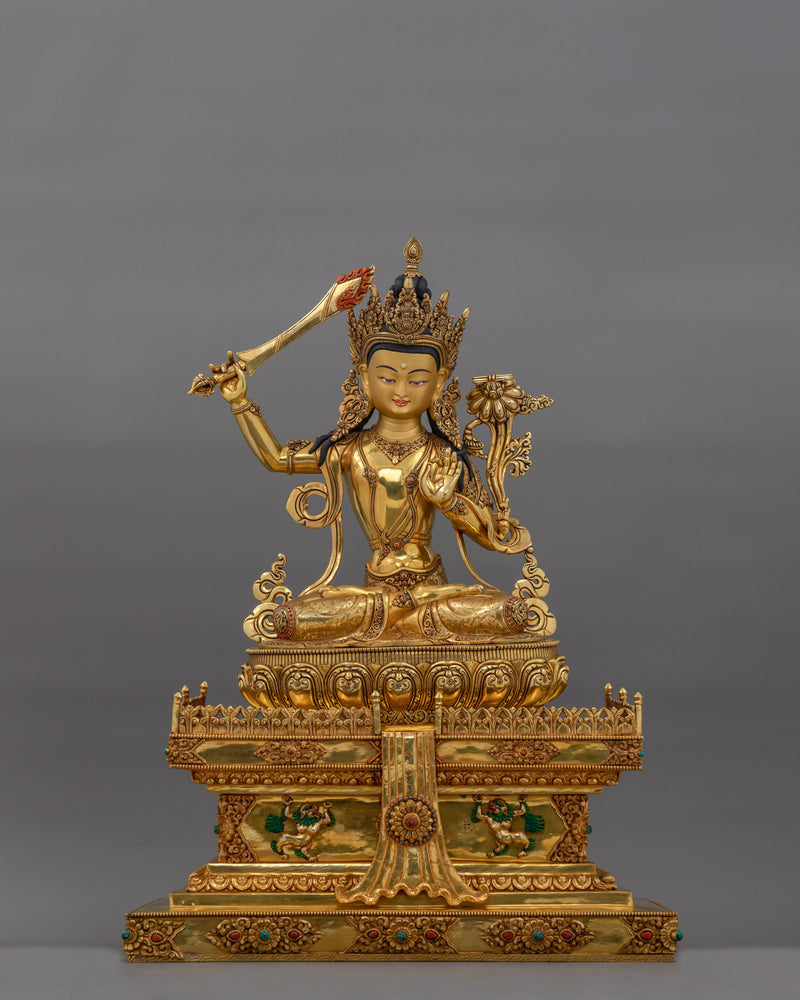 Majestic Manjushri for Dharma Sculpture | Enlightened Wisdom and Clarity Art