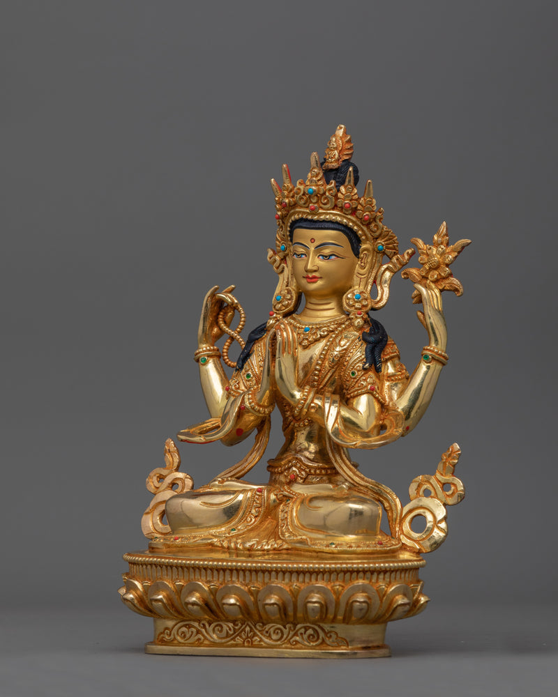 Kind Chenrezig Bodhisattva Figurine | A Symbol of Compassion and Love