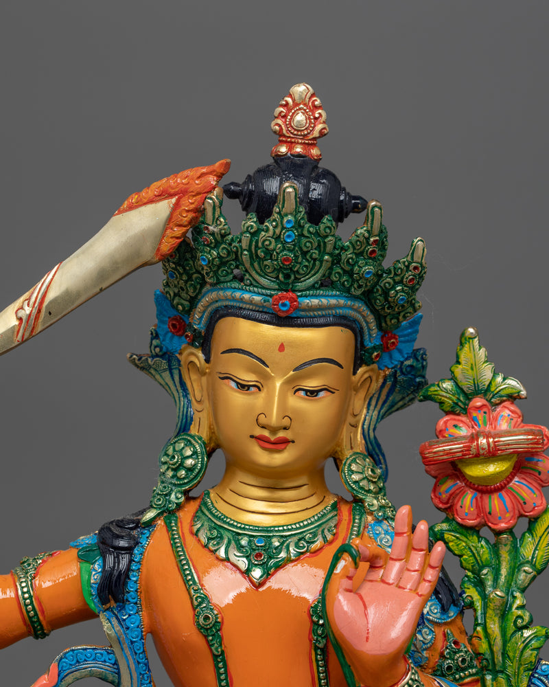 Manjushri Flaming Sword Statue | Figurine of Wisdom