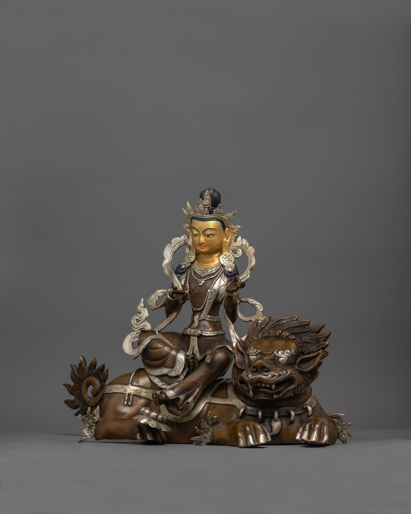 Hand-Carved Serene Bodhisattva Statue | Spiritual Dharma Art