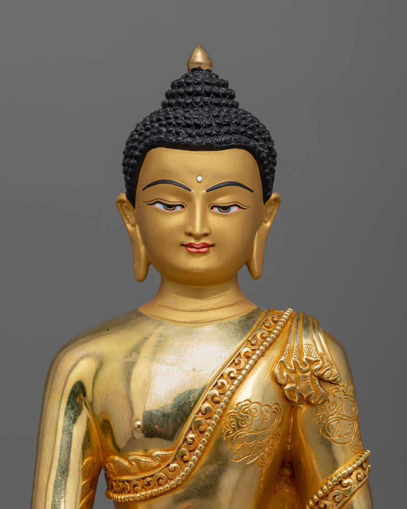 Hand-Carved Sacred Buddha Shakyamuni Statue | Tibetan Dharma Teacher