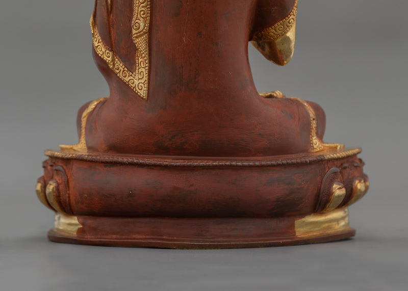 Hand-Carved Sacred Tsongkhapa Set | 24K Gold Gilded Tibetan Sculpture