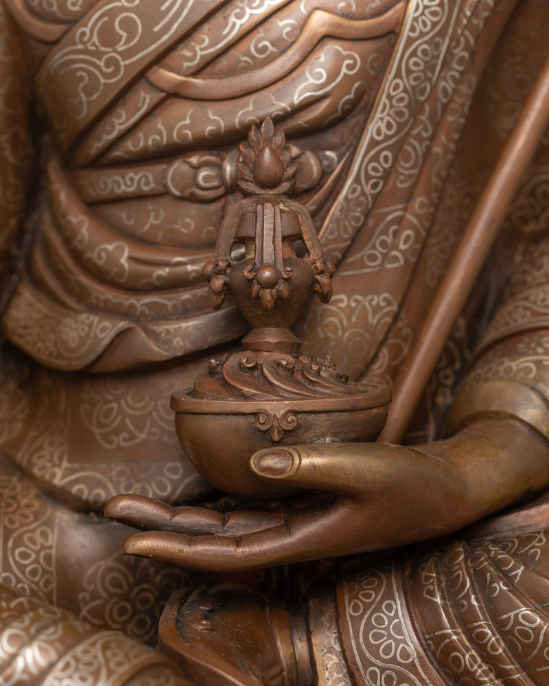 Oxidized Buddhist Guru Padmasambhava Statue | Spiritual Protection and Enlightenment