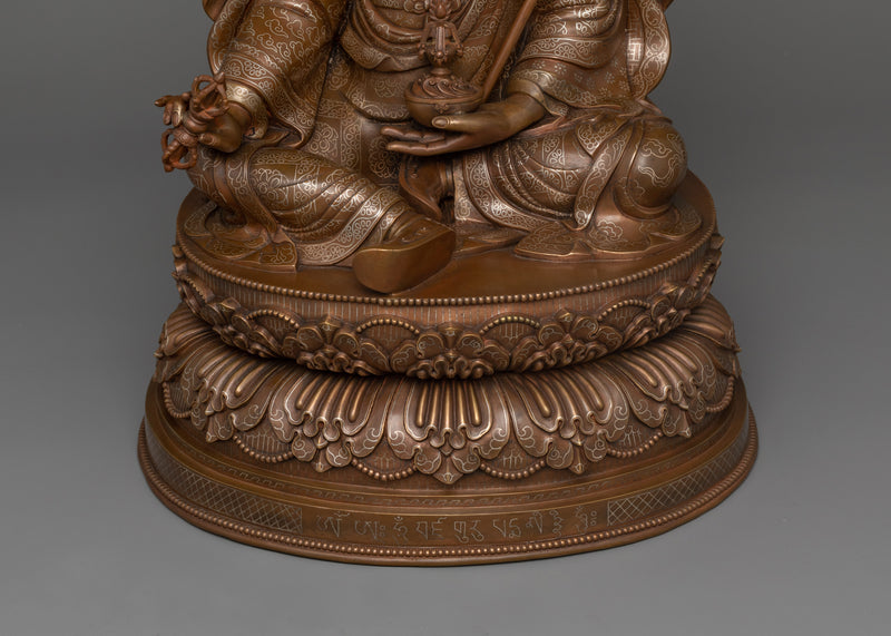 Oxidized Buddhist Guru Padmasambhava Statue | Spiritual Protection and Enlightenment