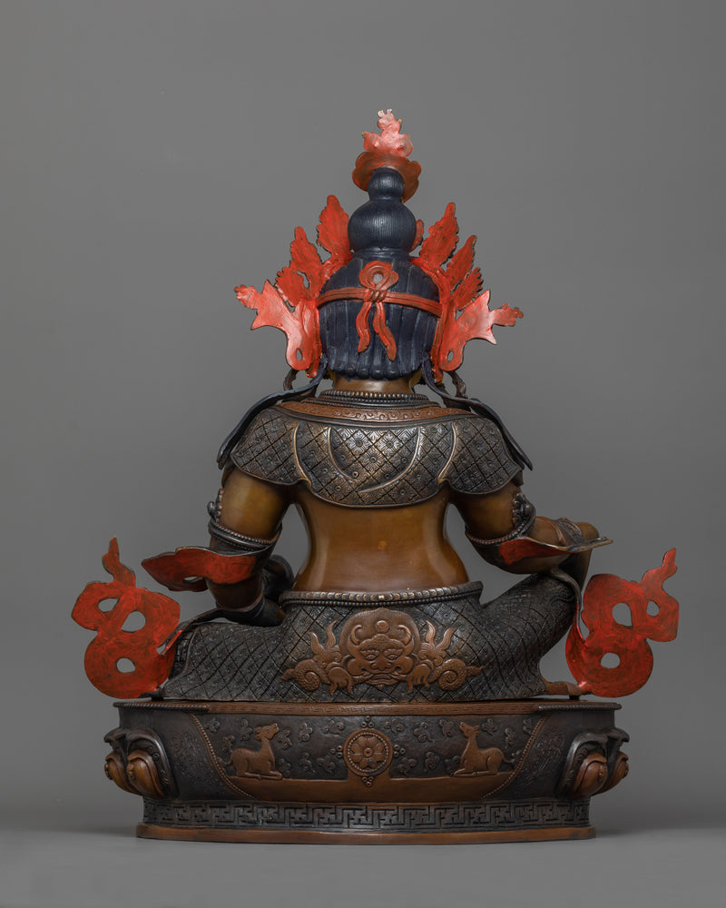 Hand-Carved Dzambhala Kuber Statue | Tibetan Sculpture