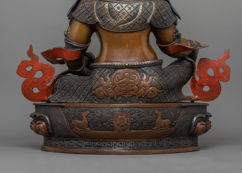 Hand-Carved Dzambhala Kuber Statue | Tibetan Sculpture