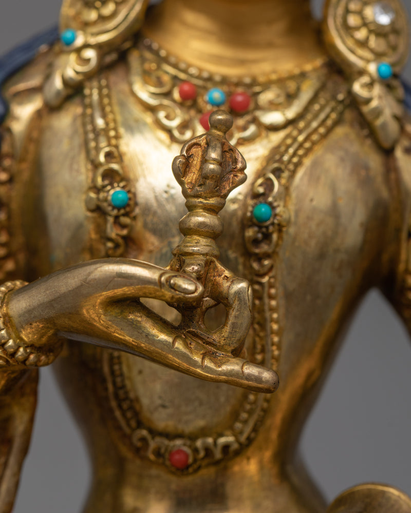 Hand-Carved Wrathful Vajrasattva Sculpture | Tantric Buddha