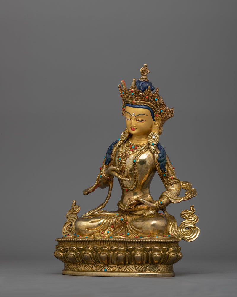 Hand-Carved Wrathful Vajrasattva Sculpture | Tantric Buddha