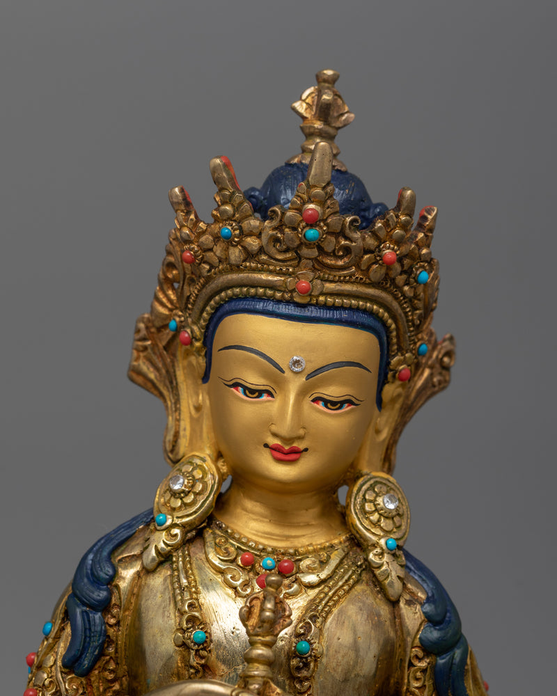 Hand-Carved Wrathful Vajrasattva Sculpture | Tantric Buddha