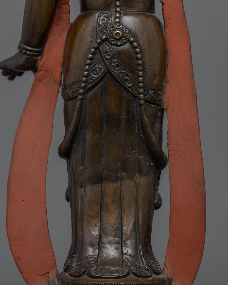 Oxidized Bodhisattva Statue | Tibetan Copper Sculpture