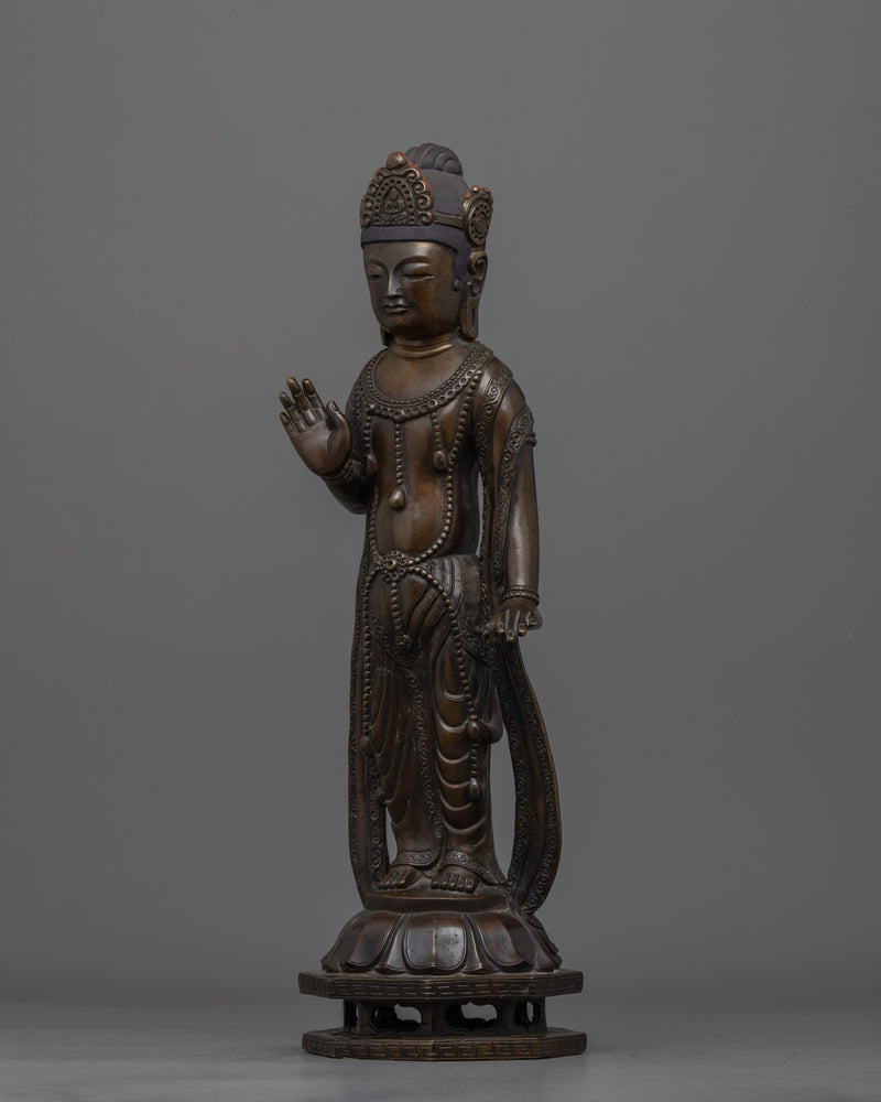 Oxidized Bodhisattva Statue | Tibetan Copper Sculpture