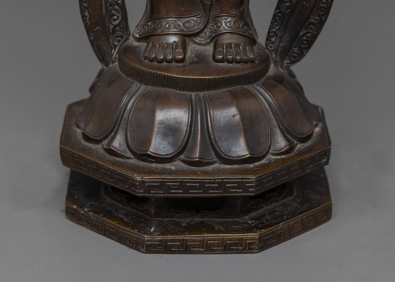 Oxidized Bodhisattva Statue | Tibetan Copper Sculpture