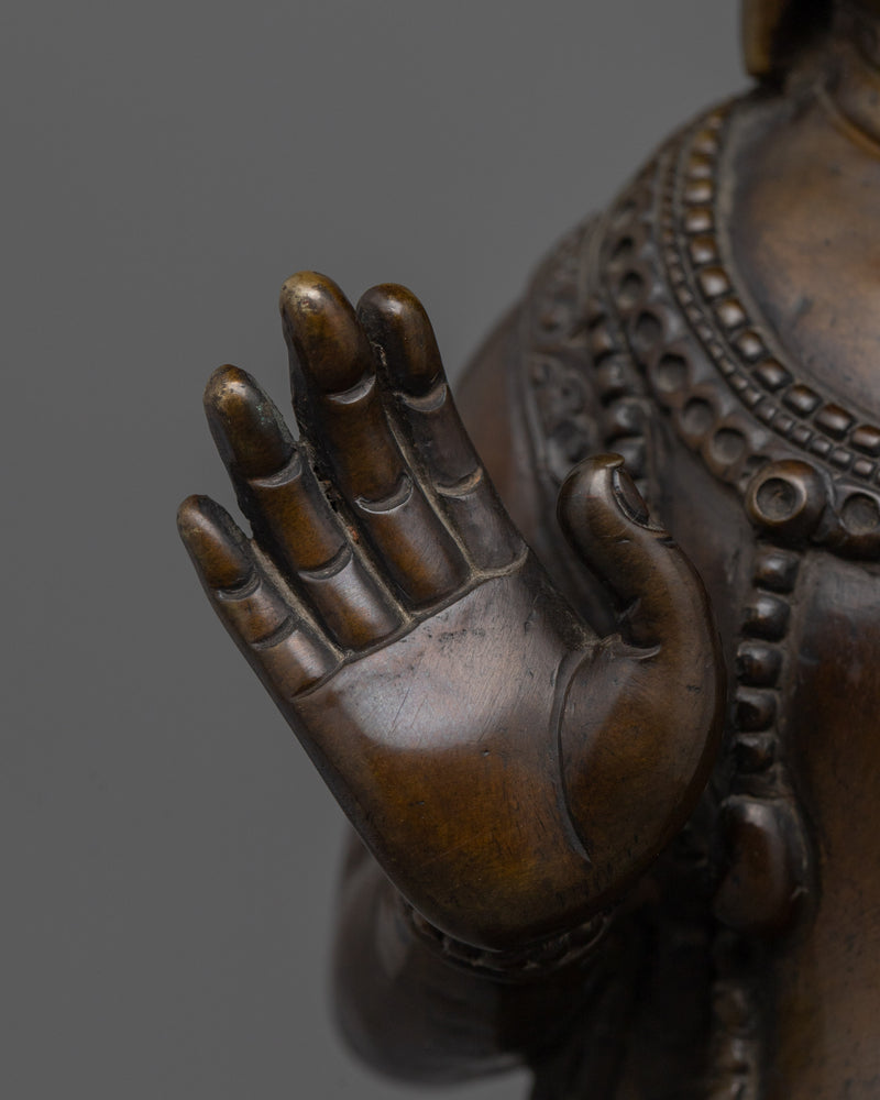 Oxidized Bodhisattva Statue | Tibetan Copper Sculpture