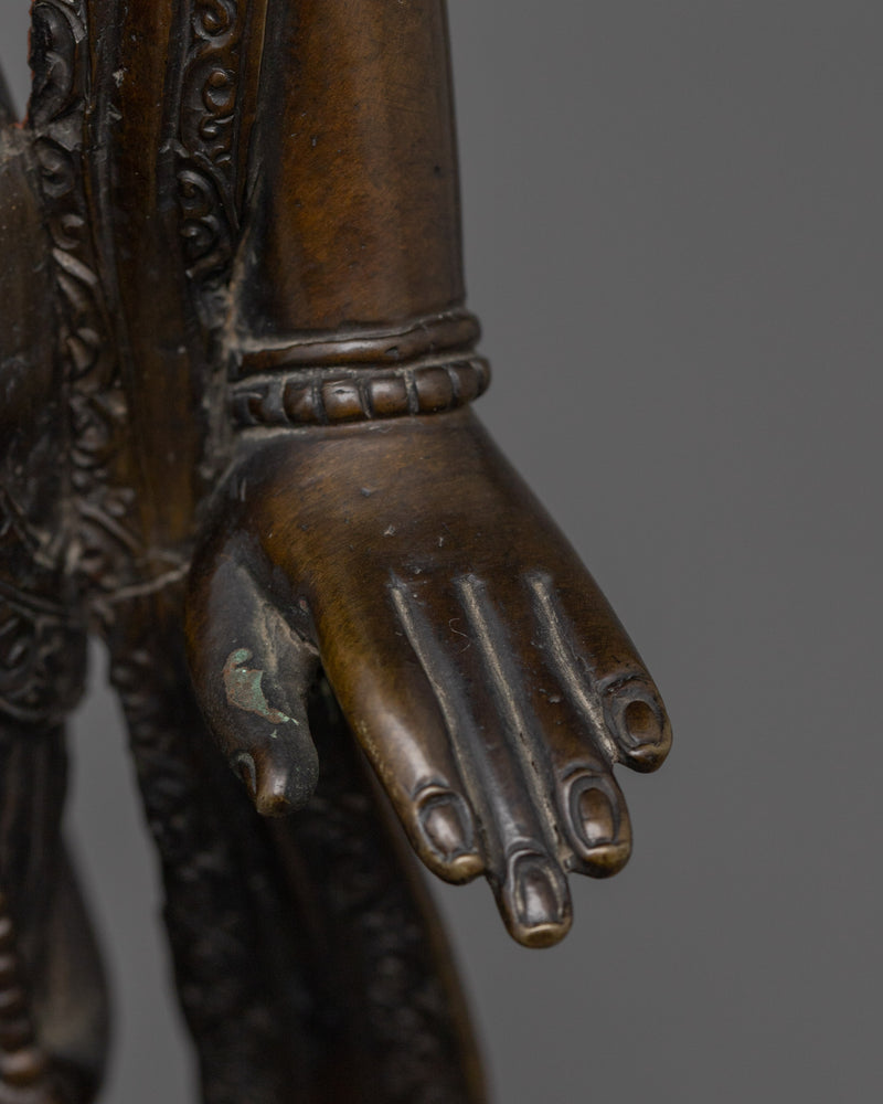 Oxidized Bodhisattva Statue | Tibetan Copper Sculpture