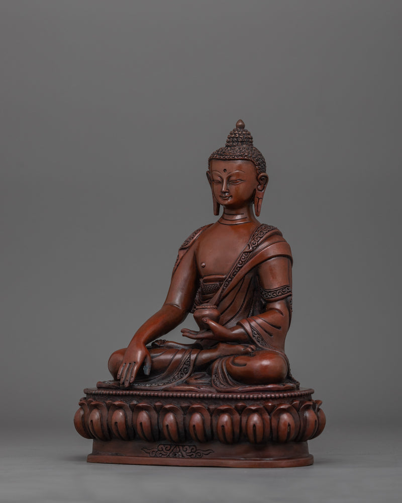 Hand-Carved Tranquil Sacred Shakyamuni Buddha Statue | Dharma Buddha