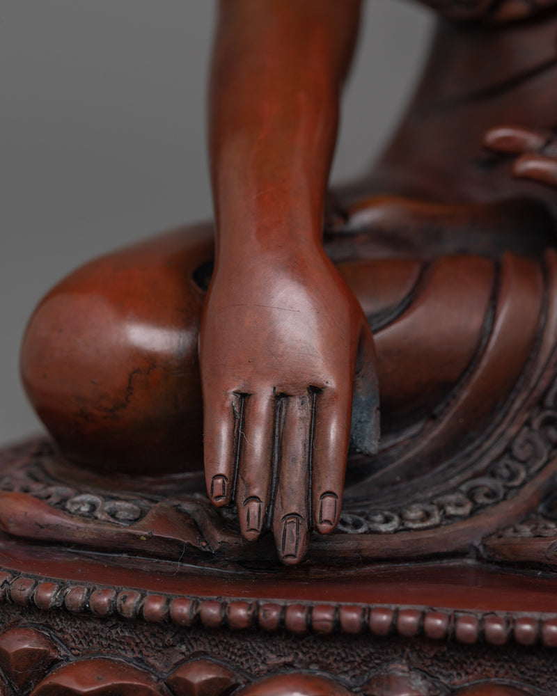 Hand-Carved Tranquil Sacred Shakyamuni Buddha Statue | Dharma Buddha