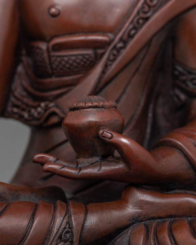 Hand-Carved Tranquil Sacred Shakyamuni Buddha Statue | Dharma Buddha