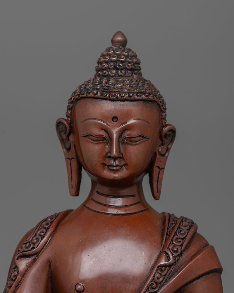 Hand-Carved Tranquil Sacred Shakyamuni Buddha Statue | Dharma Buddha