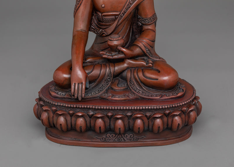 Hand-Carved Tranquil Sacred Shakyamuni Buddha Statue | Dharma Buddha