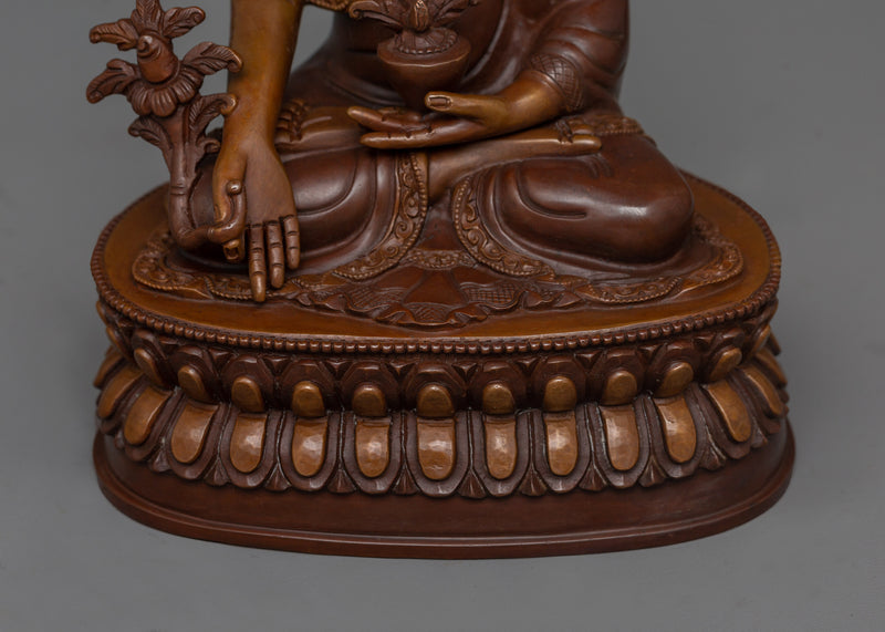 Oxidized Artwork of Buddha Menla | Divine Healer and Embodiment of Compassion