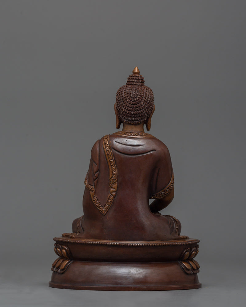 Divine Light Buddha Amitabha Statue | Oxidized Copper Sculpture