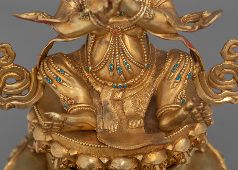 Vajradhaka Yidam Statue | 24K Gold Gilded Tibetan Sculpture