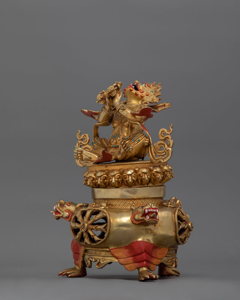 Vajradhaka Yidam Statue | 24K Gold Gilded Tibetan Sculpture