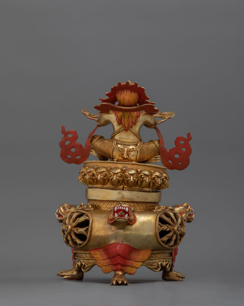 Vajradhaka Yidam Statue | 24K Gold Gilded Tibetan Sculpture